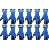 BlueSpot Nitrile Coated Water Resistant Work High Grip Gloves 1pc 6pc Or 12pc